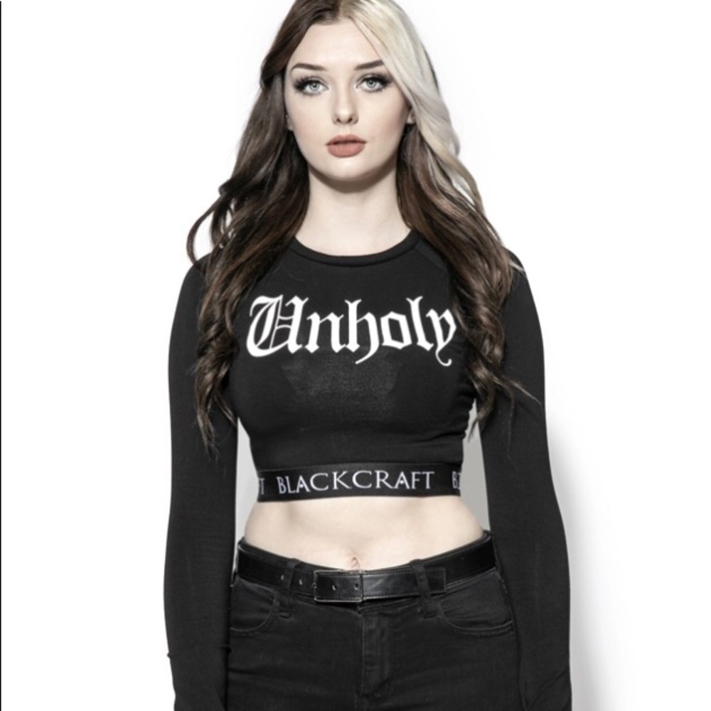 UNHOLY Blackcraftcult long sleeve crop top